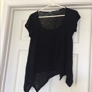 Black short sleeve cute bottom design edge